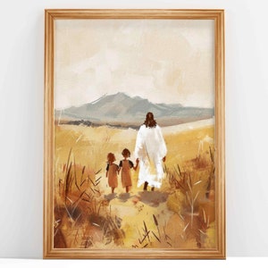 Follow Me Jesus, Jesus Walking Art, Bible Art, Christian Art, Jesus Painting, Picture of Christ | Jesus wall art | DIGITAL DOWNLOAD #16