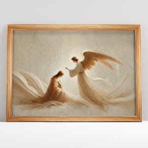 Divine Encounter, Angelic Message, The Annunciation, Holy Message, Virgin Mary, Christian Art | DIGITAL DOWNLOAD #233