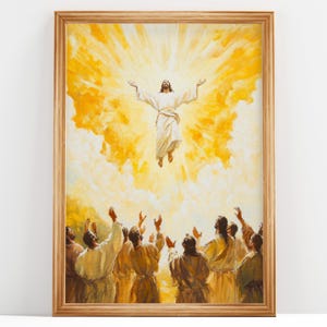 The Ascension of Christ Art Print, Jesus Painting, Jesus Portrait, Christ Artwork, Jesus Painting, Jesus wall art, DIGITAL DOWNLOAD #266