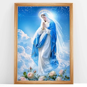 Our Lady of the Stars, Mother Mary, Oil Painting, Catholic Printable | Catholic Art | DIGITAL DOWNLOAD #73