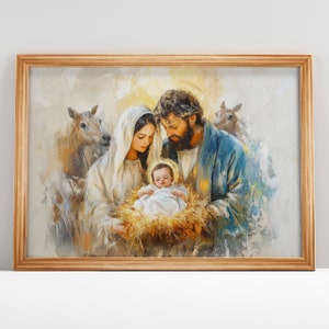 Holy Family Blessing - Nativity Scene, Catholic art, Christmas Decor,  Nativity scene artwork, Christian Printable| DIGITAL DOWNLOAD #209