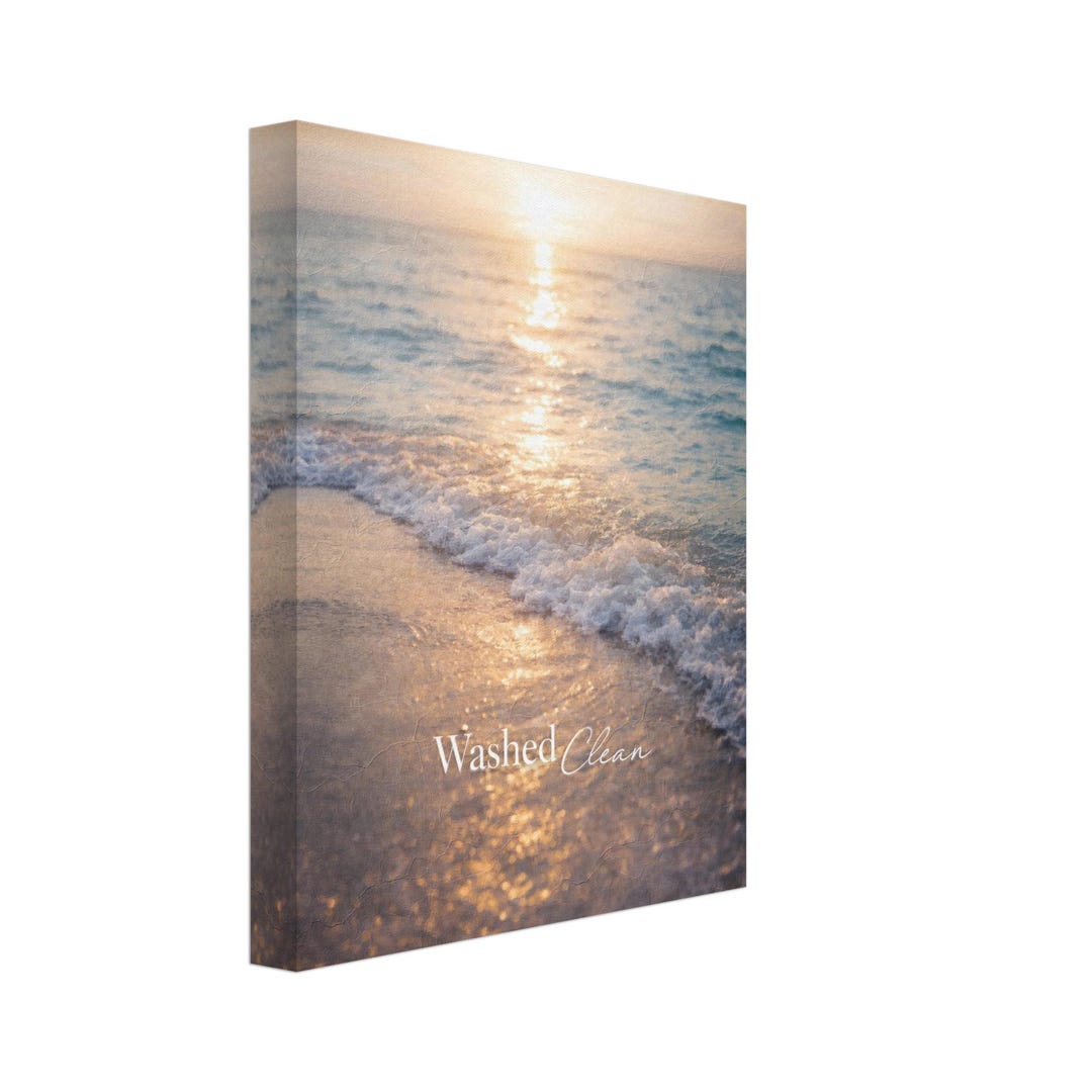 Washed Clean Art Print | Ocean Sunrise Christian Wall Art | Baptism ...
