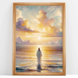 Jesus Walking on Water, Christian Wall Art, Jesus Christ Walking on Water Painting, LDS Art, Digital Bible Wall Art | DIGITAL DOWNLOAD #27