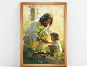 Jesus e o menino plantando uma árvore: Sementes de esperança (download digital)