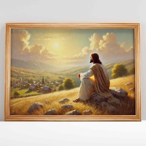 Peaceful Light, Jesus portrait, Jesus Oil Painting, Bible Verse Wall Art, Christian Wall Art, Christian Art | DIGITAL DOWNLOAD #78
