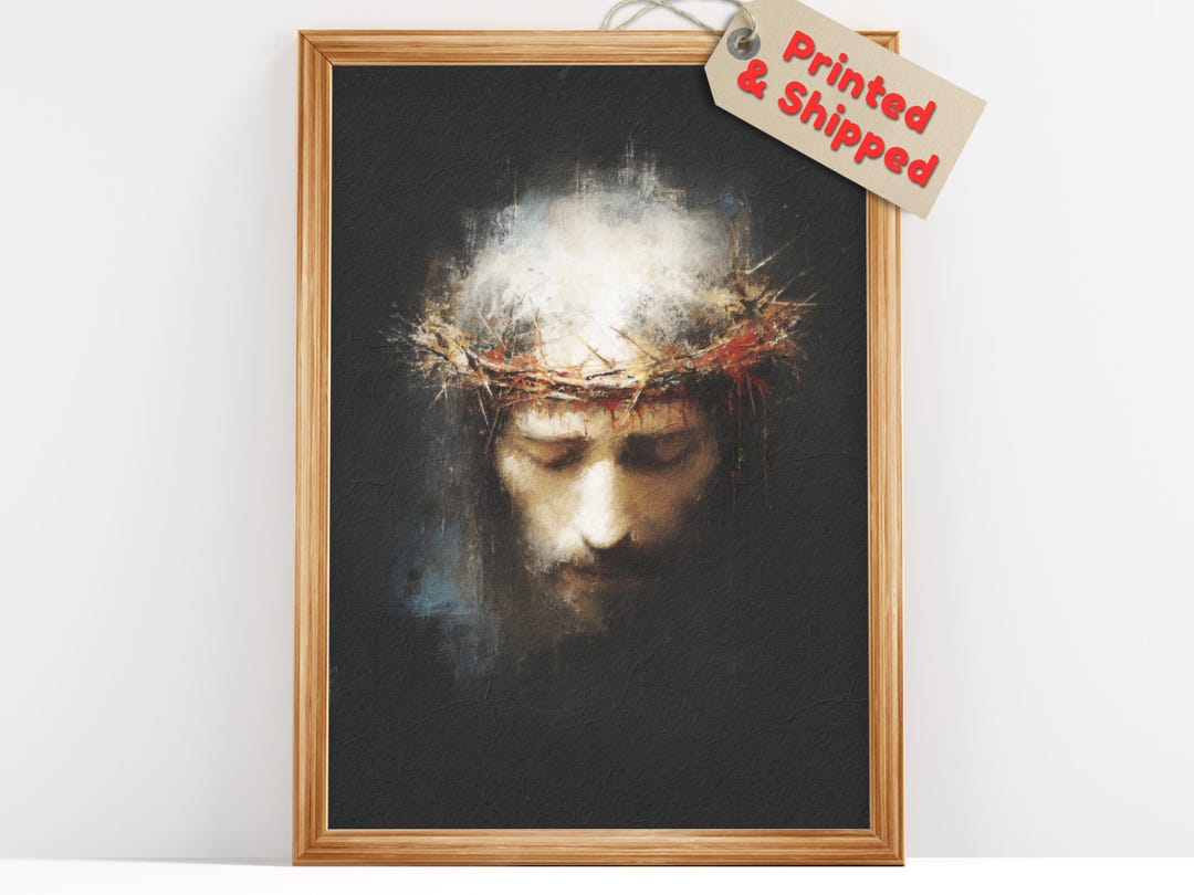 Jesus Crown of Thorns Painting | Sacred Passion Art | Christian Wall ...