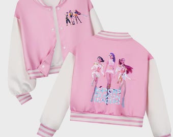 Kids KPOP Demon Hunters Huntrix Baseball Jacket