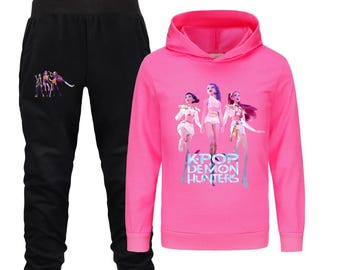 Felpa Con Cappuccio KPop Demon Hunters - Set 2 Pezzi Per Bambini E Ragazzi
