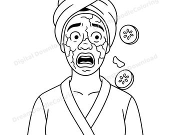 Grappige volwassen kleurboek afdrukbaar, herkenbare levenshumor kleurplaten, stressverlichting digitale download pdf png, gezellige zelfzorgcadeau