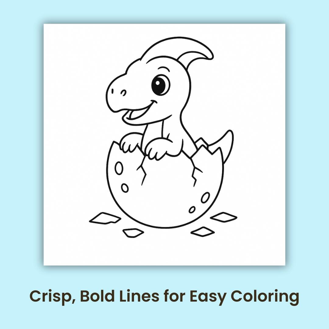 Baby Dinosaurs Coloring Pages for Kids, 10 Printable Sheets (PDF & PNG ...