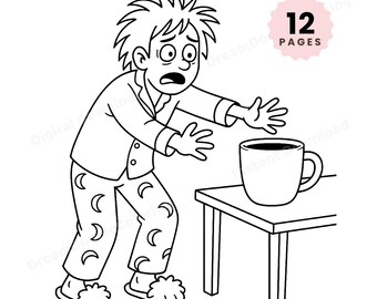 Livre de coloriage humoristique pour adultes à imprimer, pages de coloriage amusantes à reproduire (PDF et PNG), téléchargement numérique anti-stress et humour pour adultes