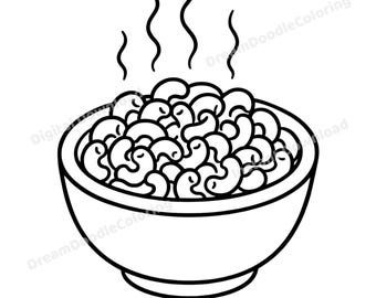 Livre de coloriage de plats réconfortants pour adultes | Pages de coloriage d'aliments à imprimer