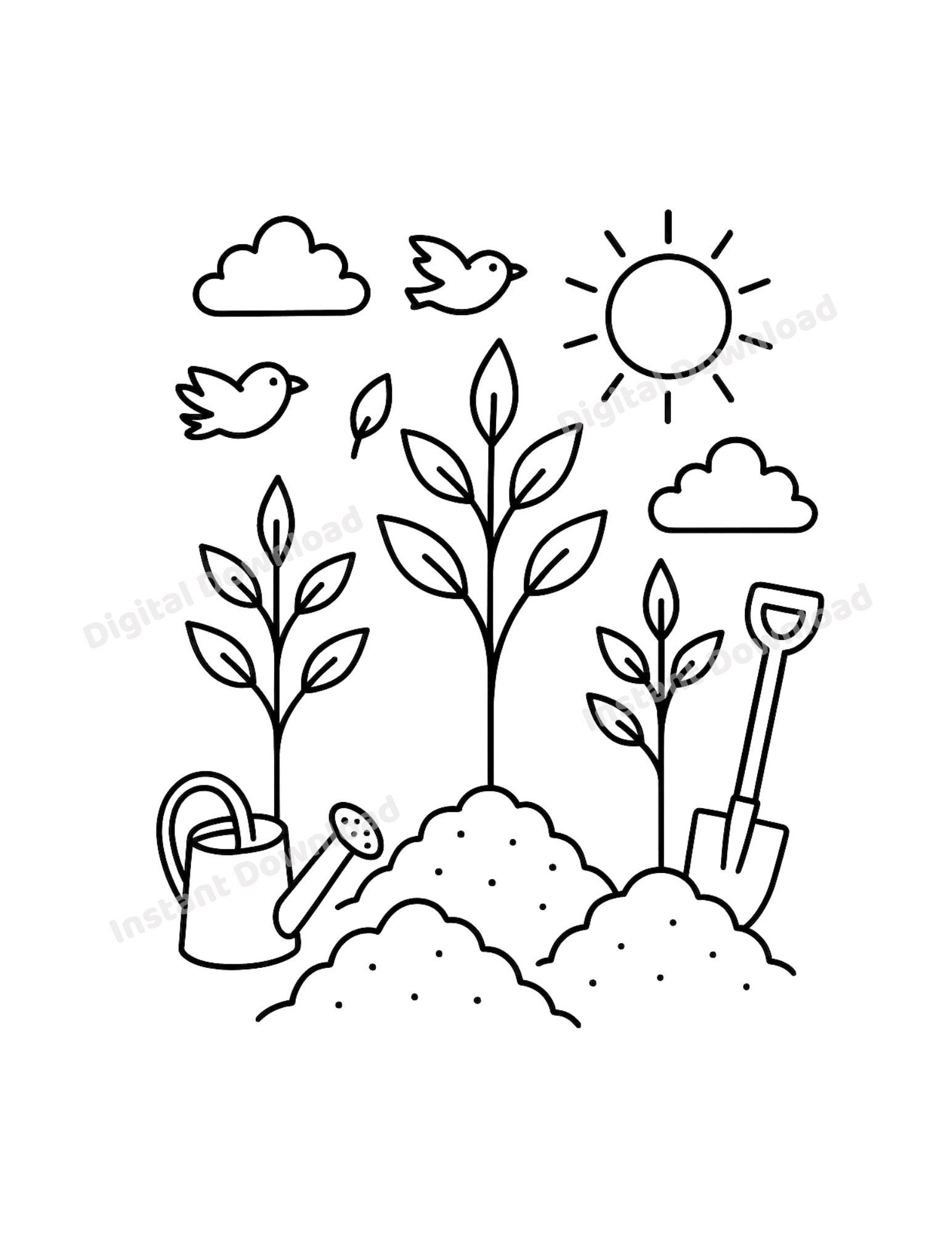 Earth Day Coloring Book Printable PDF PNG | Eco Kids & Adults Coloring ...