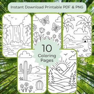 Nature Coloring Pages, Nature Coloring Book, Nature Coloring Sheets, Outdoors Coloring Pages, Kids Nature Coloring Pages, Nature