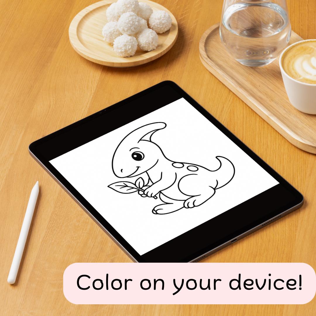 Baby Dinosaurs Coloring Pages for Kids, 10 Printable Sheets (PDF & PNG ...