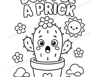 Libro para colorear con palabrotas desquiciadas / Divertido libro para colorear Kawaii para aliviar el estrés (PDF PNG)