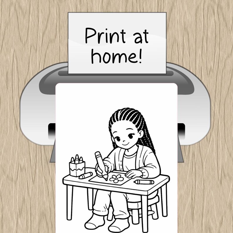 Melanin Girls Coloring Pages, Teens' Hobbies (PDF &amp; PNG) - Etsy