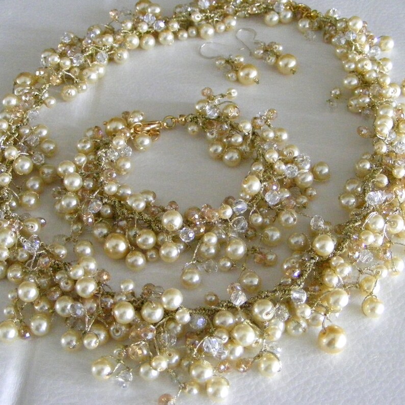 Champagne Bridal Jewelry Set Etsy