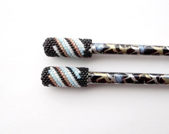 Beaded Hair Stick Set Etsy