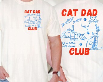 Camiseta para papá gato, camiseta para papá gato, camiseta Comfort Colors Cat Dad Club, camiseta divertida para gatos, amante de los gatos, nueva camiseta para papá gato, camiseta para mascotas para padres