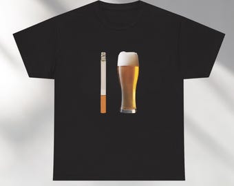 Camiseta de desayuno con cigarrillos y cerveza, camiseta de broma con desayuno con cigarrillos y cerveza, camiseta meme divertida con combinación, regalo para papá, camiseta con cigarrillos