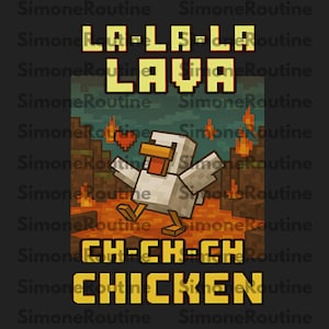 Vintage lavakip png, grappige Steve's lavakip spelkarakter png, grappige gamer, grappige rijdende kip png digitaal, spel digitaal
