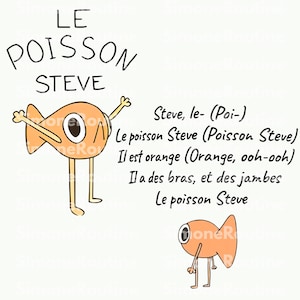 Retro Funny Steve Le Poisson Comfort Colors Png, Orange Fish Steve Png, Vintage Funny Meme Png, Cute Cartoon Fish Download Digital