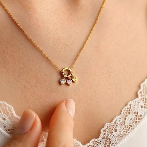 Custom 18K Gold Heart Birthstone Necklace,Family Birthstone Jewelry,Mom Necklace,Gift for Grandma,Birthday Gift for Her,Mothers Day Gift