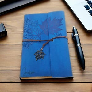 Vintage Lederbuch mit Gravur|Personalisiertes Tagebuch|Leder Notizbuch|Nachfüllbares Tagebuch|Notizbücher mit individuellem Logo Geburtstags-Geschenke für Ihn Sie