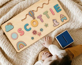 Personalized Wooden Name Puzzle, Custom Baby Gift