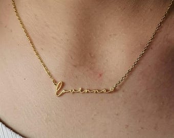 18K Gold Name Necklace,Personalized Necklace Gift,Dainty Name Necklace, Mothers Day Gift,Birthday Gift for Her, Gift for Mom