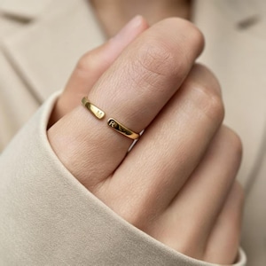 Two Initial Ring, Custom Letter Ring, Personalised Open Cuff Ring, Christmas Gift for Her
