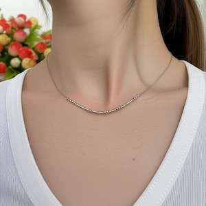 Personalized Morse Code Necklace,Morse Code Jewelry,Hidden Message Necklace,Custom Name Necklace,Personalized Name Necklace Gift for Her
