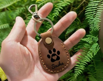 Benutzerdefinierte lederne AirTag Haustier-Schlüsselbund, Hund-Katze-Gedenkgeschenk