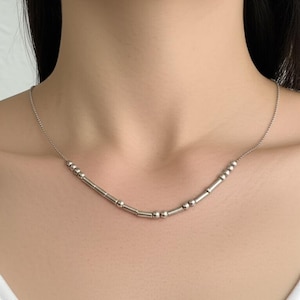 Custom Morse Code Necklace for Women,Morse Code Jewelry,Hidden Message Necklace,Custom Name Necklace,Personalized Name,Birthday Gift for Her