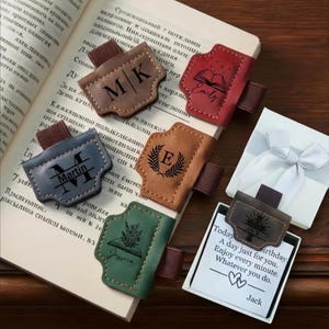 Segnalibro magnetico in pelle personalizzato, regalo per amanti dei libri inciso