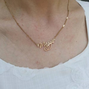Handschrift Halskette 14K Gold Script Name Halskette, Name Halskette, Zierliche Namen Halskette, personalisierte Halskette Geschenk, Geburtstagsgeschenk für Sie