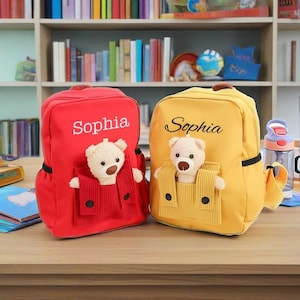 Sac à dos avec nom brodé personnalisé, cadeau de rentrée, sac à dos pour enfant, cartable, sac à dos pour tout-petit, sac de voyage personnalisé, sac à dos préscolaire
