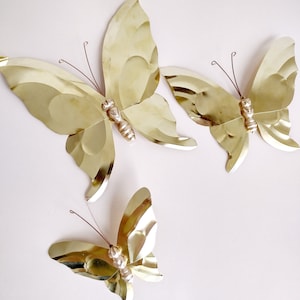 Metal Butterfly Wall Decor Butterfly Decorative 3 Piece Set Butterfly Artwork  Gold Birthday Gift