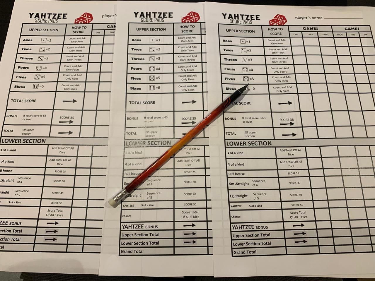 Bloc De Score Yahtzee 110 Feuilles - 220 Pages - Grand Format 15x23cm - Compatible Yardzee