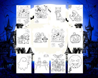 Coloriage d'Halloween pour enfants - Libro de colorear divertido, cadeau parfait pour les petits amateurs d'Halloween