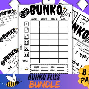 Cartes de pointage Bunco, feuilles de pointage Bunco, cartes de table Bunco, cartes de prix Bunco, lot Bunco imprimable, facile et prêt .
