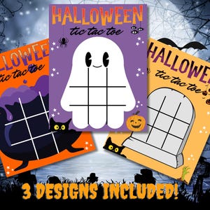 Jeu de Tic-Tac-Toe ハロウィン à Imprimer |子供たちを注ぐアクティビティ | エフラヤンテとミニョンヌハロウィンのジュ・ド・フェット |インスタント電話