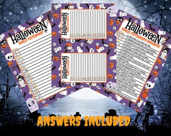 Halloween Emoji Pictionary – Juego de sociedad imprimible, actividad lúdica para toda la familia, para niños y adultos