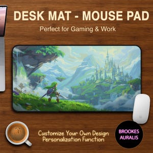 The Legend of Zelda Gaming Desk Mat, Desk Mat for Game, Personalize Mouse Pad, Printing Desk Mat on Order, Mouse Pad for Zelda Fans, Kawaii