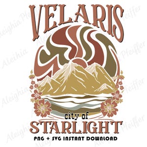 Velaris City Of Starlight PNG SVG, Merchandising Bookish, Fronte Retro, Serie Roses, Serie Acotar Png, The Night Court City Of Starlight Png