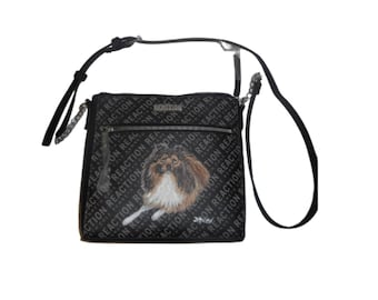 Sheltie Shetland Sheepdog Dog Handbag, Crossbody Bag, Designer Purse for Women, Hand Painted Dog Mom Gift