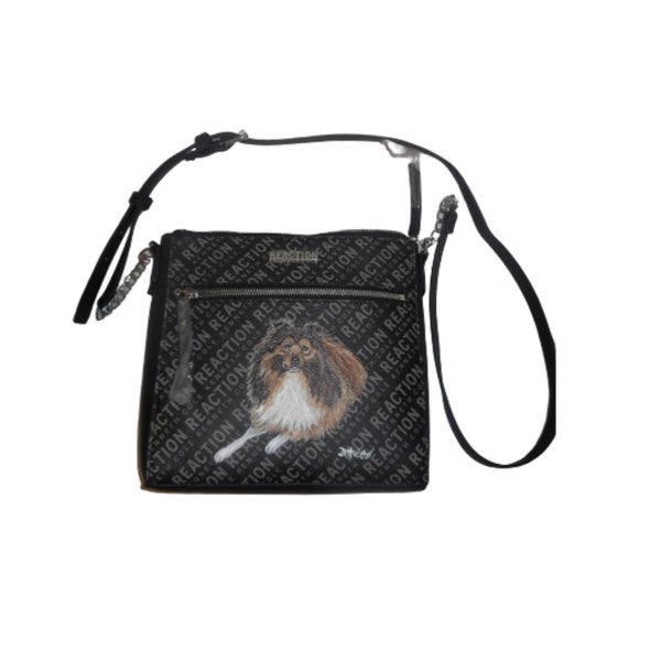 Sheltie Shetland Sheepdog Dog Handbag, Crossbody Bag, Designer Purse for Women, Hand Painted Dog Mom Gift