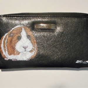 Cartera de conejillo de indias para mujer, pintada a mano, regalo para amantes de las mascotas