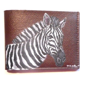 Cartera de cebra para hombre, cartera vegana, regalo para el Día del Padre